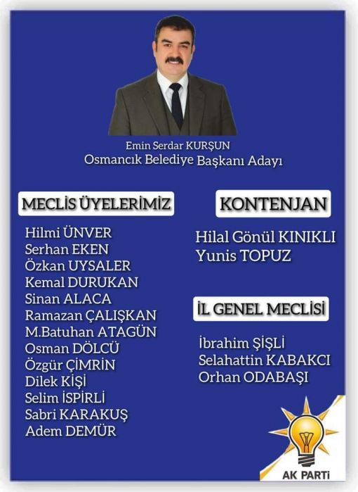  Osmancık AK Parti Belediye Meclis Üye adayları 