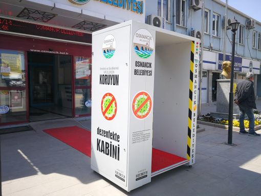  Osmancık Belediye girişine dezenfektan tüneli 