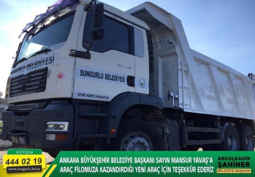 Mansur Yavaş'tan Sungurlu Belediyesine araç desteği
