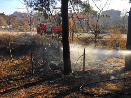 Osmancık'ta ormanlık alanın bitişiğindeki bahçede çıkan yangın korkuttu 1