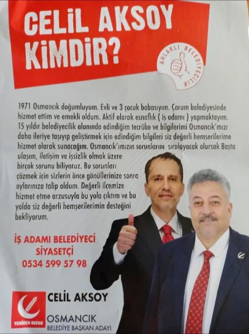  Osmancık Yeniden Refah Partisinin Belediye ve İl Genel Meclis Üyesi adayları 1
