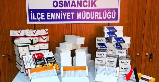 Osmancık'ta kaçak makaron sigara ele geçirildi